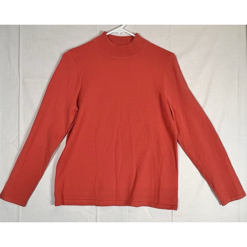 Pendleton Silk Blend L/S Crewneck Sweater Classic Orange Women’s Petite Medium